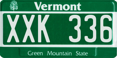 VT license plate XXK336
