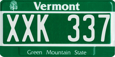 VT license plate XXK337