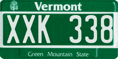 VT license plate XXK338
