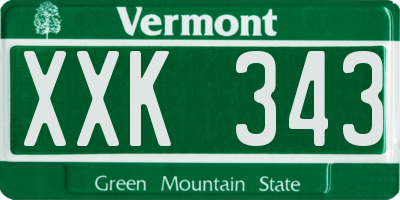 VT license plate XXK343