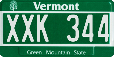 VT license plate XXK344