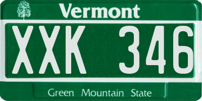 VT license plate XXK346