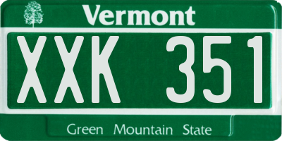 VT license plate XXK351