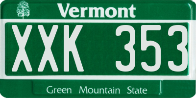VT license plate XXK353