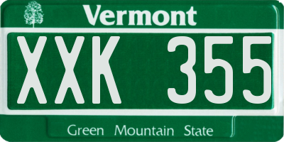 VT license plate XXK355