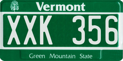 VT license plate XXK356