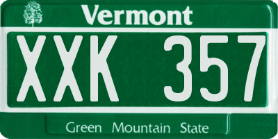 VT license plate XXK357