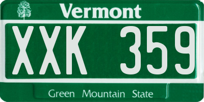 VT license plate XXK359