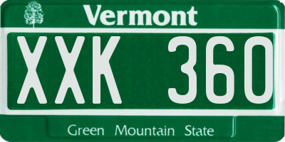 VT license plate XXK360