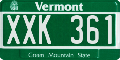 VT license plate XXK361