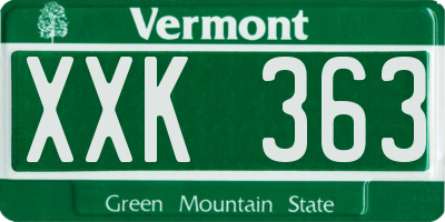 VT license plate XXK363