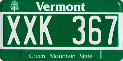 VT license plate XXK367