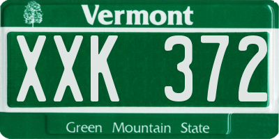 VT license plate XXK372