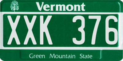 VT license plate XXK376