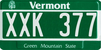 VT license plate XXK377