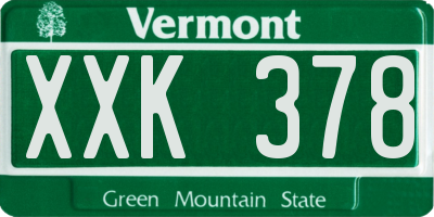 VT license plate XXK378
