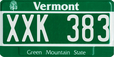 VT license plate XXK383