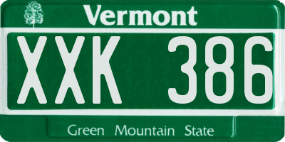 VT license plate XXK386
