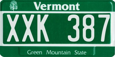VT license plate XXK387