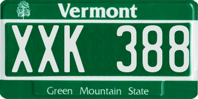VT license plate XXK388