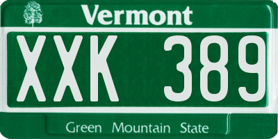 VT license plate XXK389