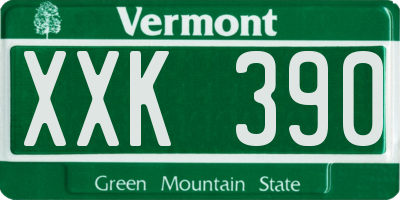 VT license plate XXK390