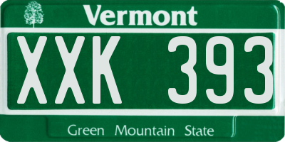 VT license plate XXK393