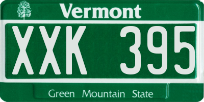 VT license plate XXK395