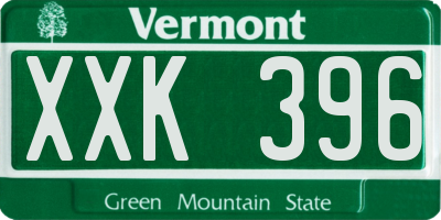 VT license plate XXK396