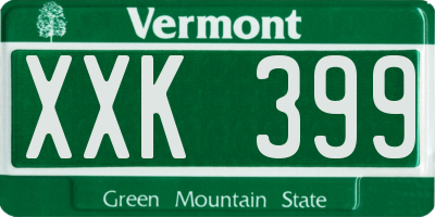 VT license plate XXK399
