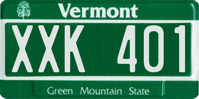 VT license plate XXK401