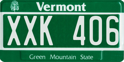 VT license plate XXK406