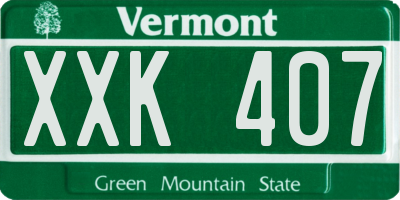 VT license plate XXK407