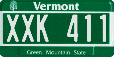 VT license plate XXK411