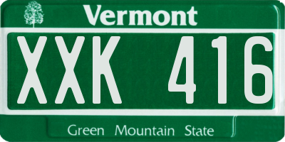 VT license plate XXK416