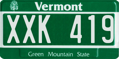VT license plate XXK419