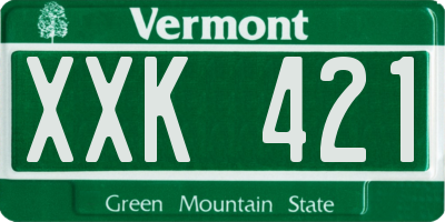 VT license plate XXK421