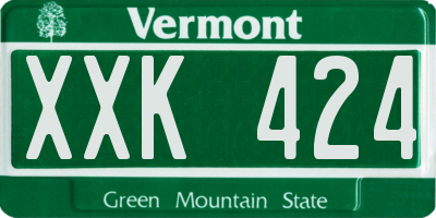 VT license plate XXK424