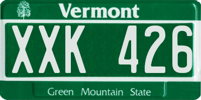 VT license plate XXK426