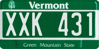 VT license plate XXK431