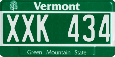 VT license plate XXK434