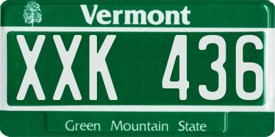 VT license plate XXK436