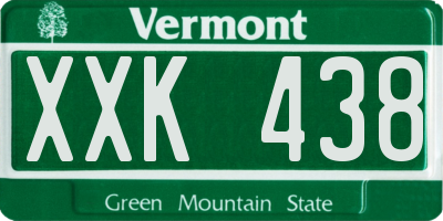 VT license plate XXK438