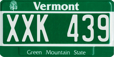 VT license plate XXK439