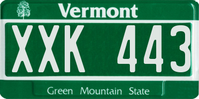 VT license plate XXK443