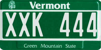 VT license plate XXK444