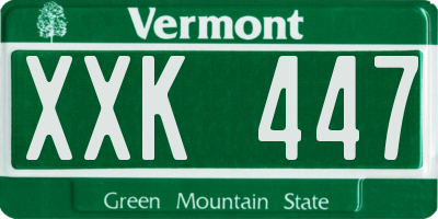 VT license plate XXK447