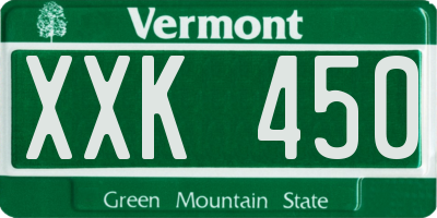 VT license plate XXK450