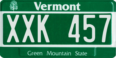 VT license plate XXK457