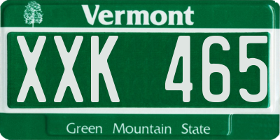 VT license plate XXK465